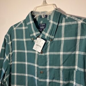 NWT J. Crew Men's Double Weave Cotton Button Down Shirt